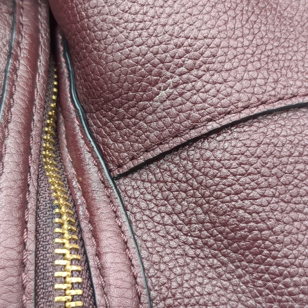 Coach Deep Burgundy Edie Leather Bag - Picture 7 of 16